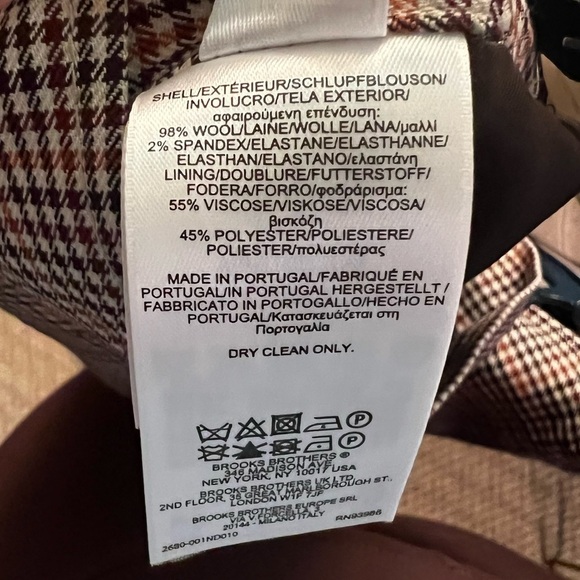 BROOKS BROTHERS Italian Wool Houndstooth Plaid Pleated Estethia Skirt 8 Petite - Picture 13 of 14